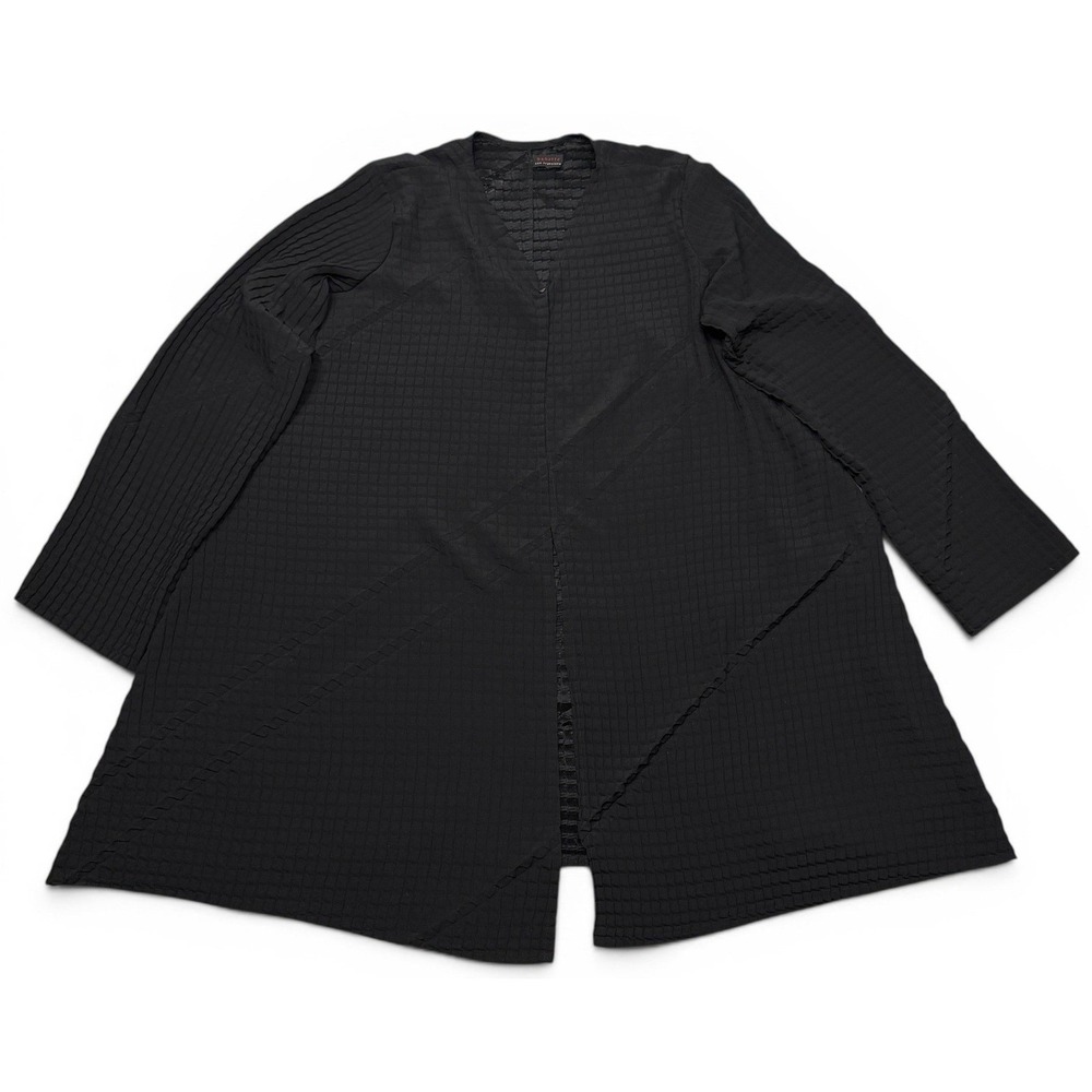 Babette SF Jacket Size M Black Crinkled Textured Top Lagenlook Artsy Oversized